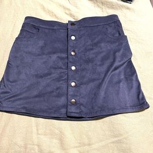 Express mini suede button down skirt